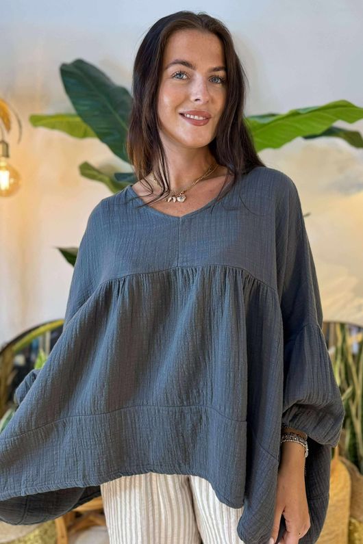 Made in Italy Santos Artist Smock Graphite /14 =